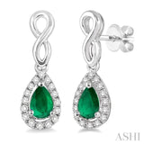 Pear Shape Gemstone & Diamond Earrings