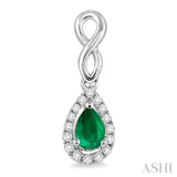 Pear Shape Gemstone & Diamond Earrings