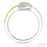 Pear Shape Lovebright Diamond Fashion Open Ring