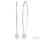 Oval Shape Lovebright Diamond Earrings