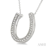 Silver Horse Shoe Diamond Fashion Pendant