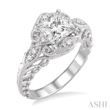 1/6 Ctw Diamond Semi-mount Engagement Ring in 14K White Gold
