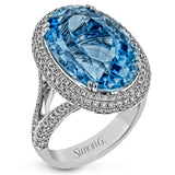 18K Ring 1.12D 9.78Aqua