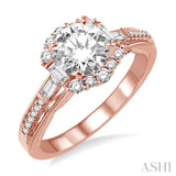 3/8 Ctw Diamond Semi-Mount Engagement Ring in 14K Rose Gold