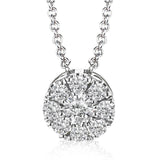 Perfect for every day wear, this 14 kt. cluster diamond pendant has 0.40 ctw. of round brilliant diamonds on an 18” link chain