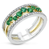 18K Ring .38D .45Emrld