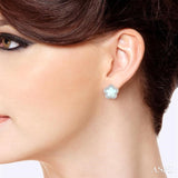 Clover Shape Gemstone & Diamond Earrings