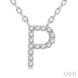 P' Initial Diamond Pendant