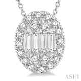 Oval Shape Fusion Diamond Fashion Pendant