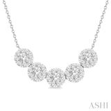 5 Stone Lovebright Essential Diamond Necklace