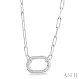 Silver Paper Clip Diamond Fashion Pendant