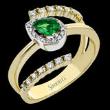 18K Ring .28D .28Em